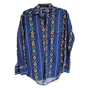 vintage western indie sleaze blue wrangler shirt